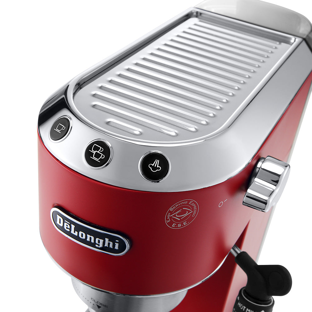 DeLonghi Dedica Style Manual Pump Espresso Machine EC685 Matte Red