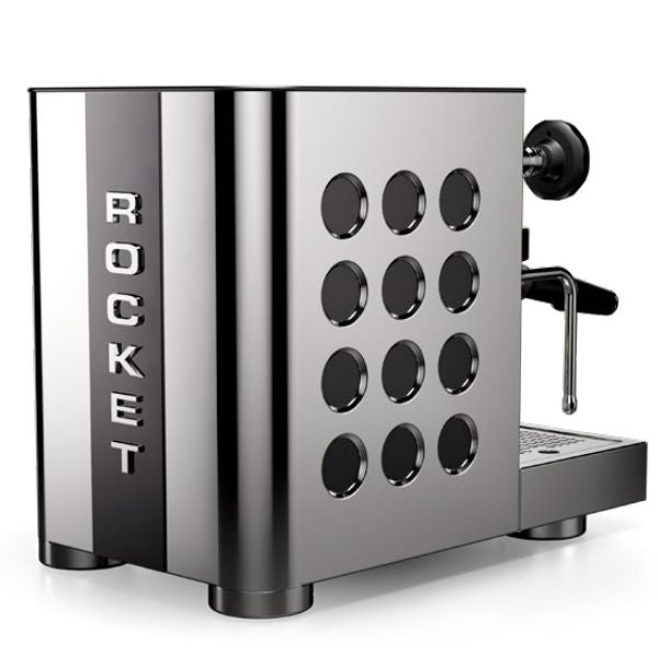 Rocket Appartamento TCA Espresso Machine Back Angle Steel & Black